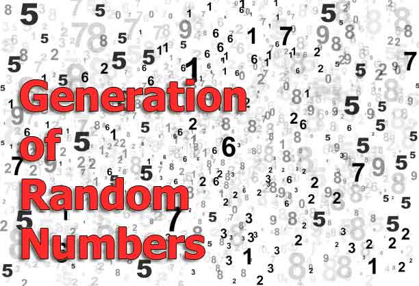 The generation of random numbers.